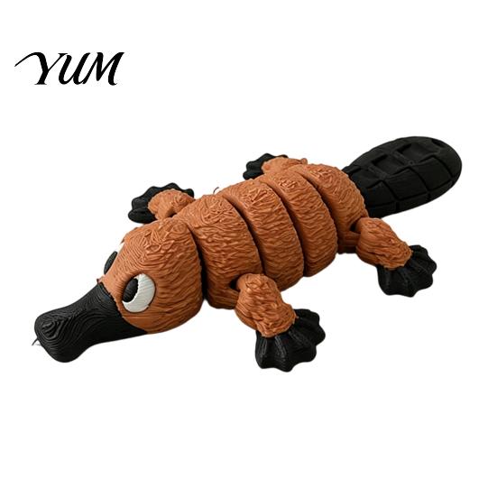 Stress Relief Sensory Toy 3D Printed Articulated Platypus Figurine, Flexible Joint Fidget Toy, Cute Creative Gift for Kids Animal Desktop Ornament