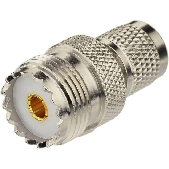 DHT Electronics RF Coaxial Adapter MINI-UHF Male To UHF SO239 PL259 Connector Pack of 2