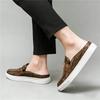 Luxury Designer New Men Half Slippers Loafers Casual Charm Crown Patent Leather Mules Moccasins Breathable Soft Slip on Shoes