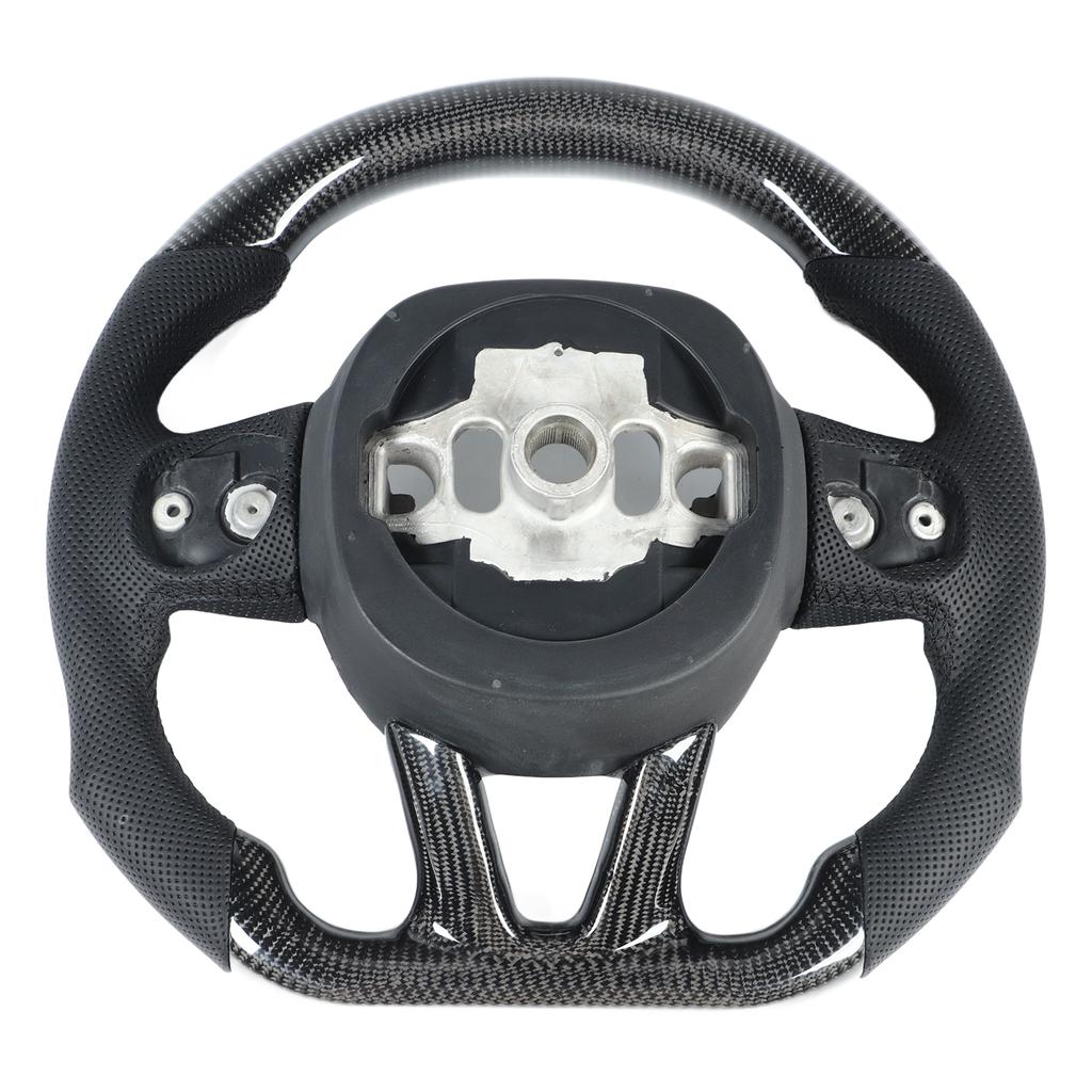 Carbon Fiber LED Display Shift Lights Steering Wheel Perforated Leather Replacement for HELLCAT