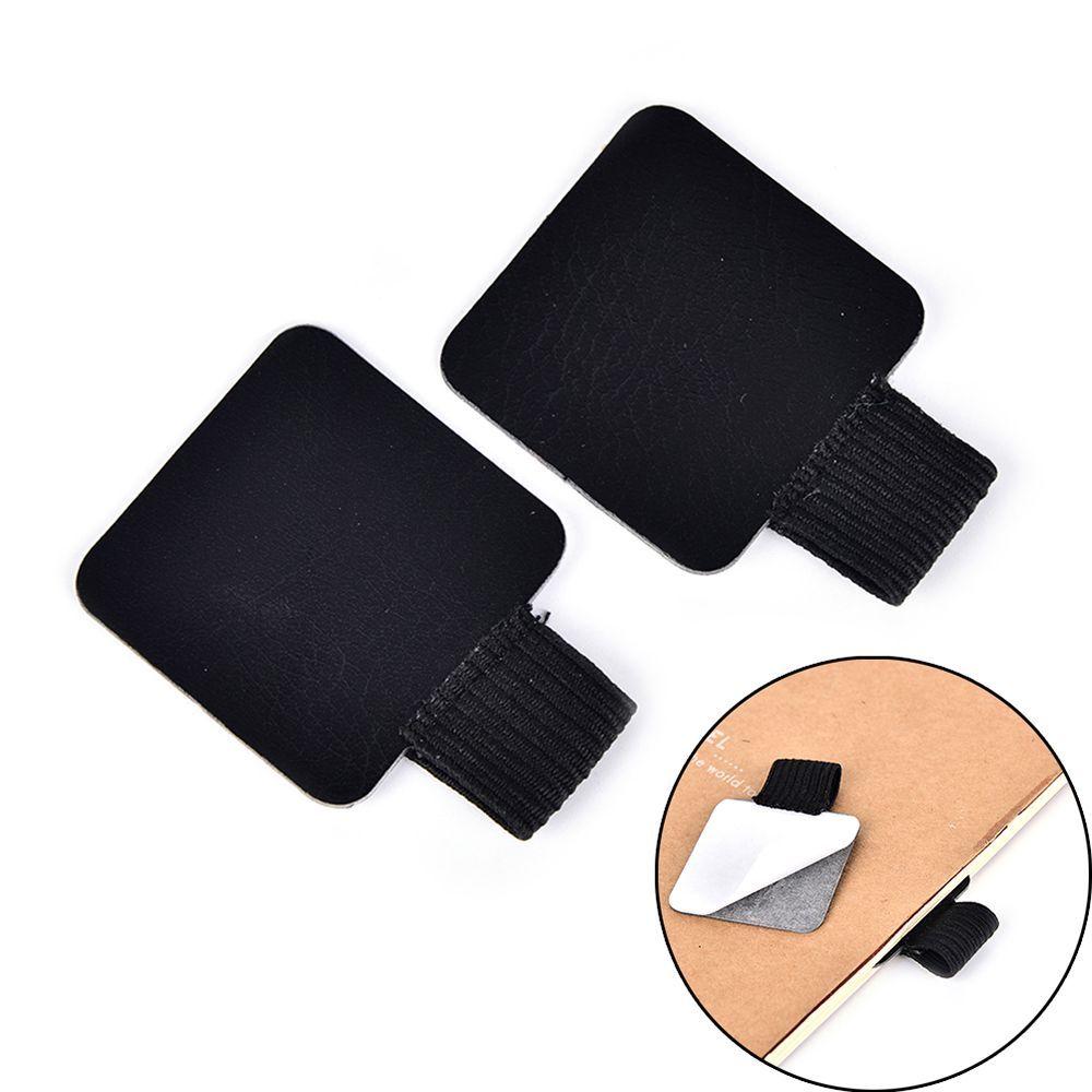 4PCS Adjustable Portable Convenient Elastic Loop Notebook Leather Pen Clips Self-adhesive Pen Holder
