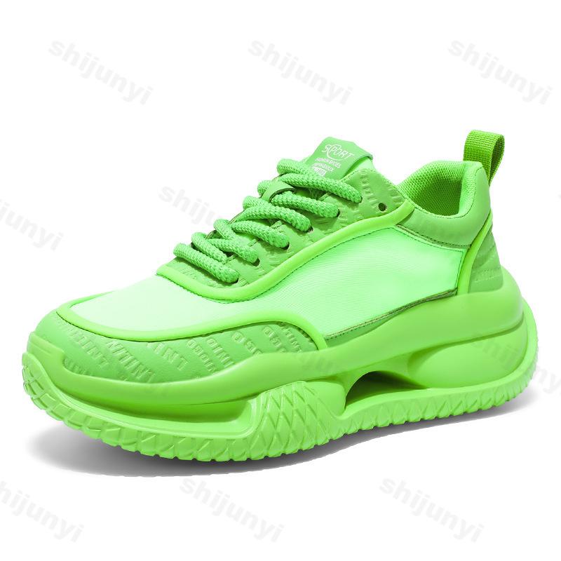 

Fashion Men s Casual Shoes 2025 Spring New Mesh Breathable Fashion Trend Sports Shoes Comfortable Versatile Thick Soled Chunky sneakers 39 зелёный