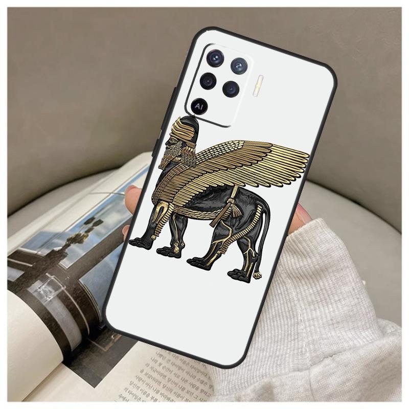 Lamassu Assyrian Winged Lion Case For Oppo A74 A94 A54 A18 A38 A58 A78 A98 A80 A60 A40 A96 A76 A16 A15 A17 A57 A77 A5 Pro