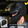 Electric Car Helmet Men's Four-season Locomotive Full Helmet Motorcycle Women's Winter Warm Riding Double Mirror Helmet
