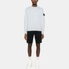 STONE ISLAND Classic Crew Neck Logo Badge Long Sleeve Pullover Sweatshirt Unisex Sweatshirt Frost-Blue 801563051-V0041