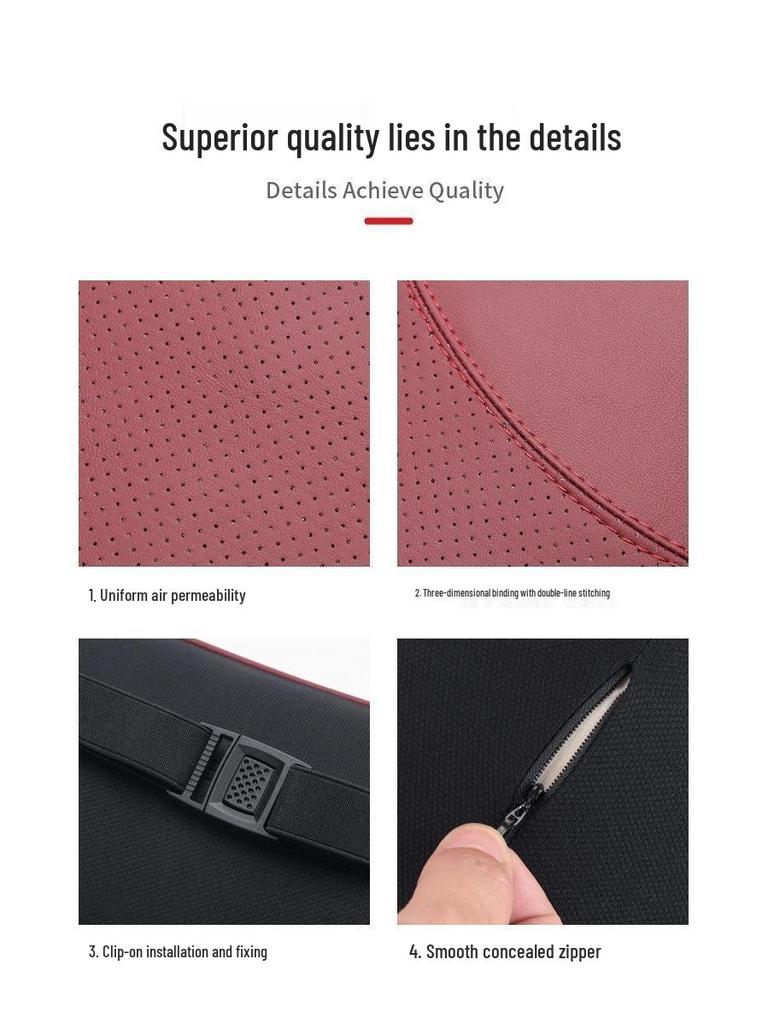 Cojín de Cabeza y Respaldo de Cuero Genuino para Coche Mercedes-Benz - Almohada Universal para E300L, C260, GLC (Todas las temporadas)