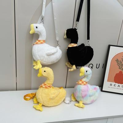 Bolsa mensageiro de ganso branco grande nova bolsa de ombro de pato de desenho animado fofa bolsa de pelúcia macia fofa para menina