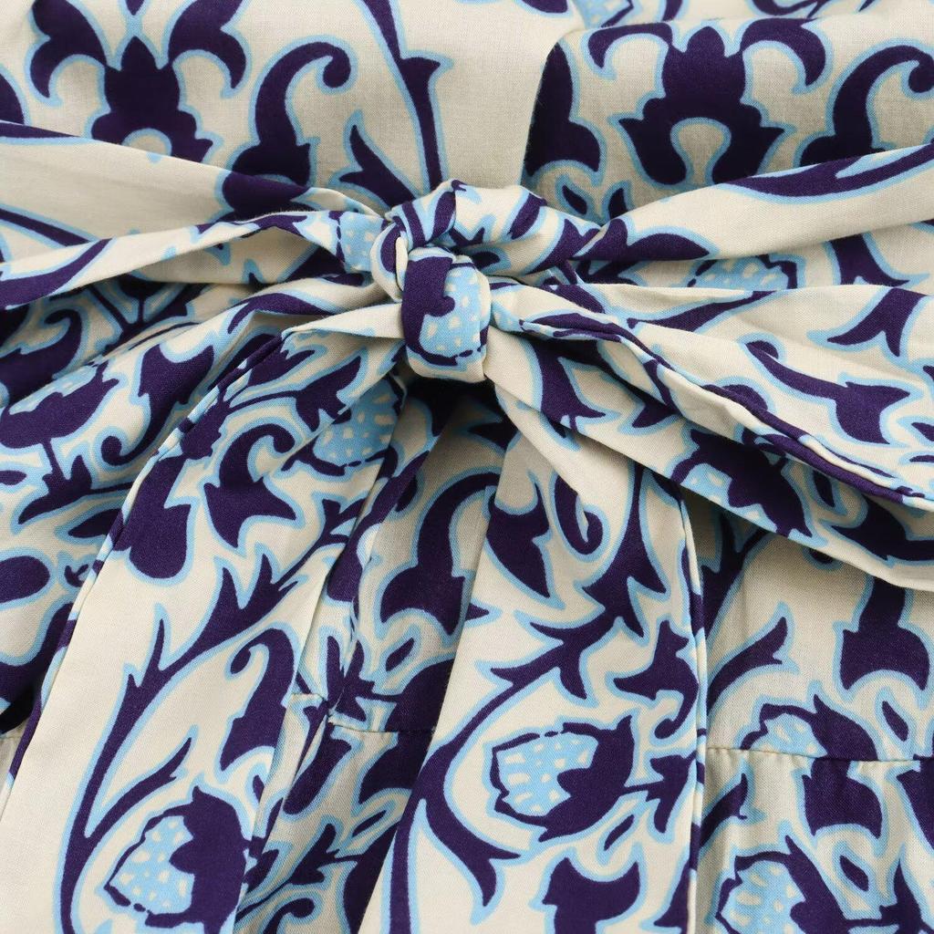 2024 Summer Off-Shoulder Women's Print Halter Dress