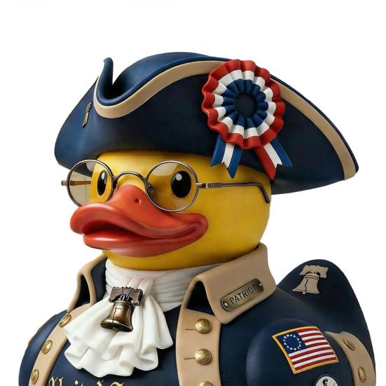 American Independence 250th Anniversary Duck Figurine Patriotic Resin Veteran Duck Statue for 4th of July Independence Day Celebration