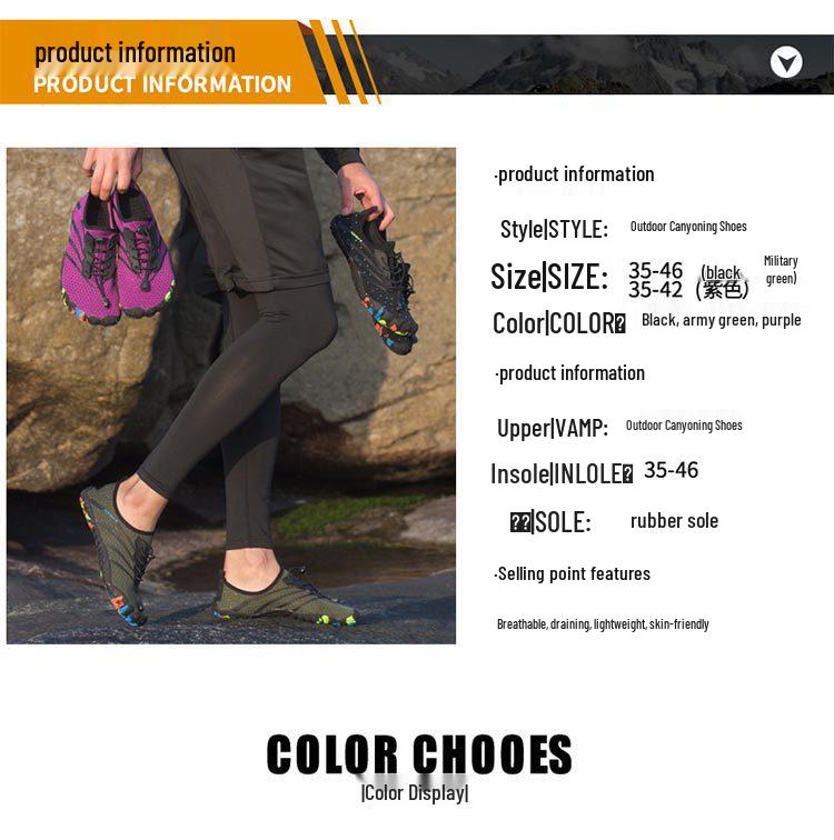 Unisex Schnelltrocknende Rutschfeste Outdoor Trekking- & Strandschuhe, Verschleißfest für Wasser & Land