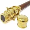 Vintage Brass Telescope Head Handle Victorian Style Wooden Walking Stick Cane
