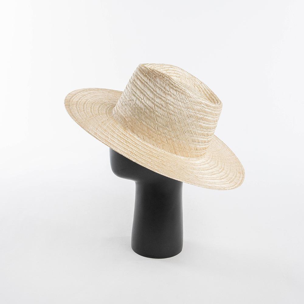 Spring and summer fashion casual hand woven wide brim natural sisal jazz hat outdoor travel sunscreen shading Internet celebrity straw hat tide