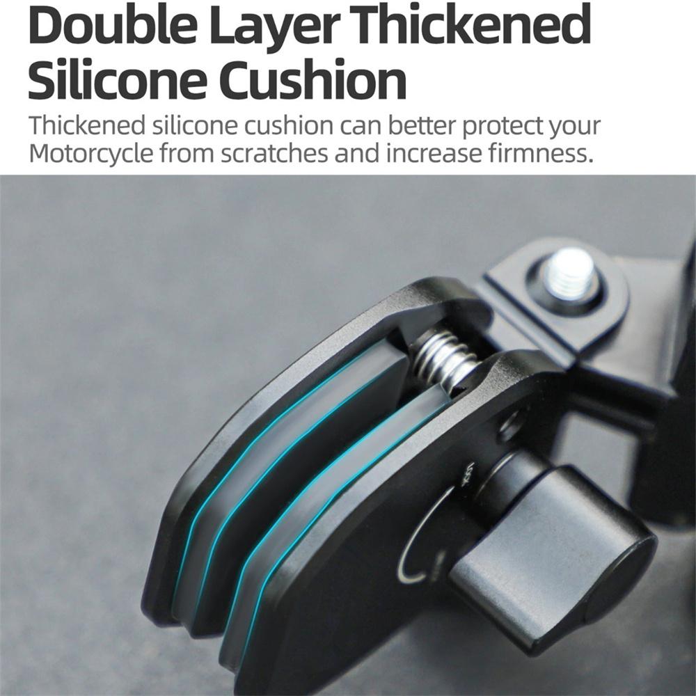 Aluminum Action Camera Windshield Clamp Mount for GoPro/Insta360/DJI - Motorcycle Scooter E-Bike