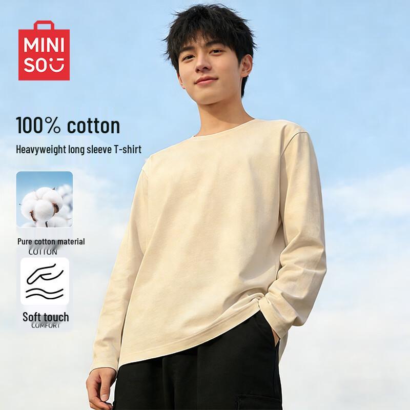 MINISO Men's Spring American Heavyweight Long-Sleeve T-Shirt