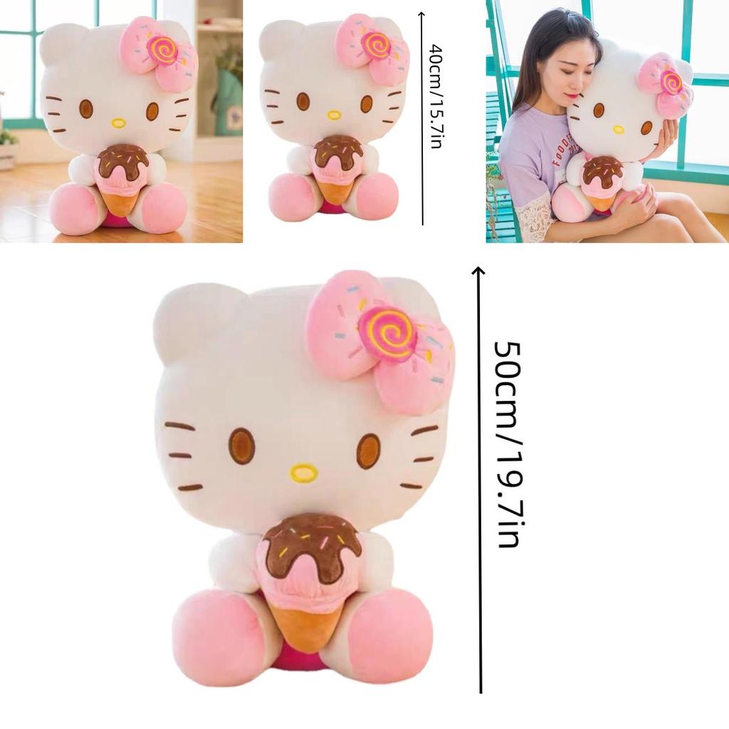 Cute And Cuddly Ice Cream Cone Kt Cat Plush Toy For Wholesale