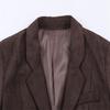 European & American Style Women's Corduroy Blazer and Wide-Leg Pants Set