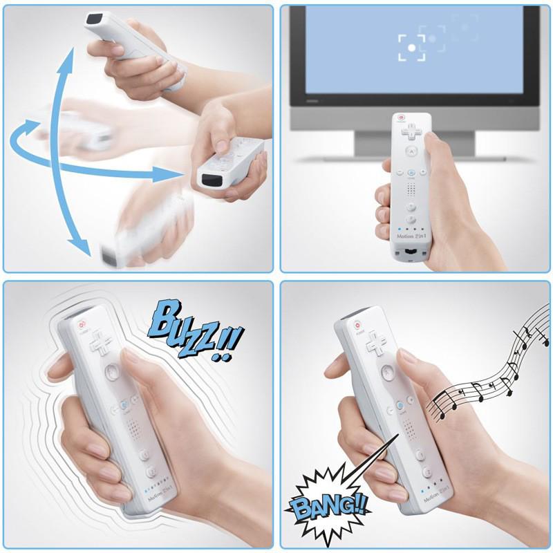 Neutral Style Wii Wireless Game Controller with Straight and Curved Handles and Built-in Accelerator