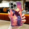 Orca Ocean Pattern Soft Phone Case For iPhone 15 16 17 Air 14 Pro Max 16E Plus 13 12 Mini Plating Anti-Fall Fundas