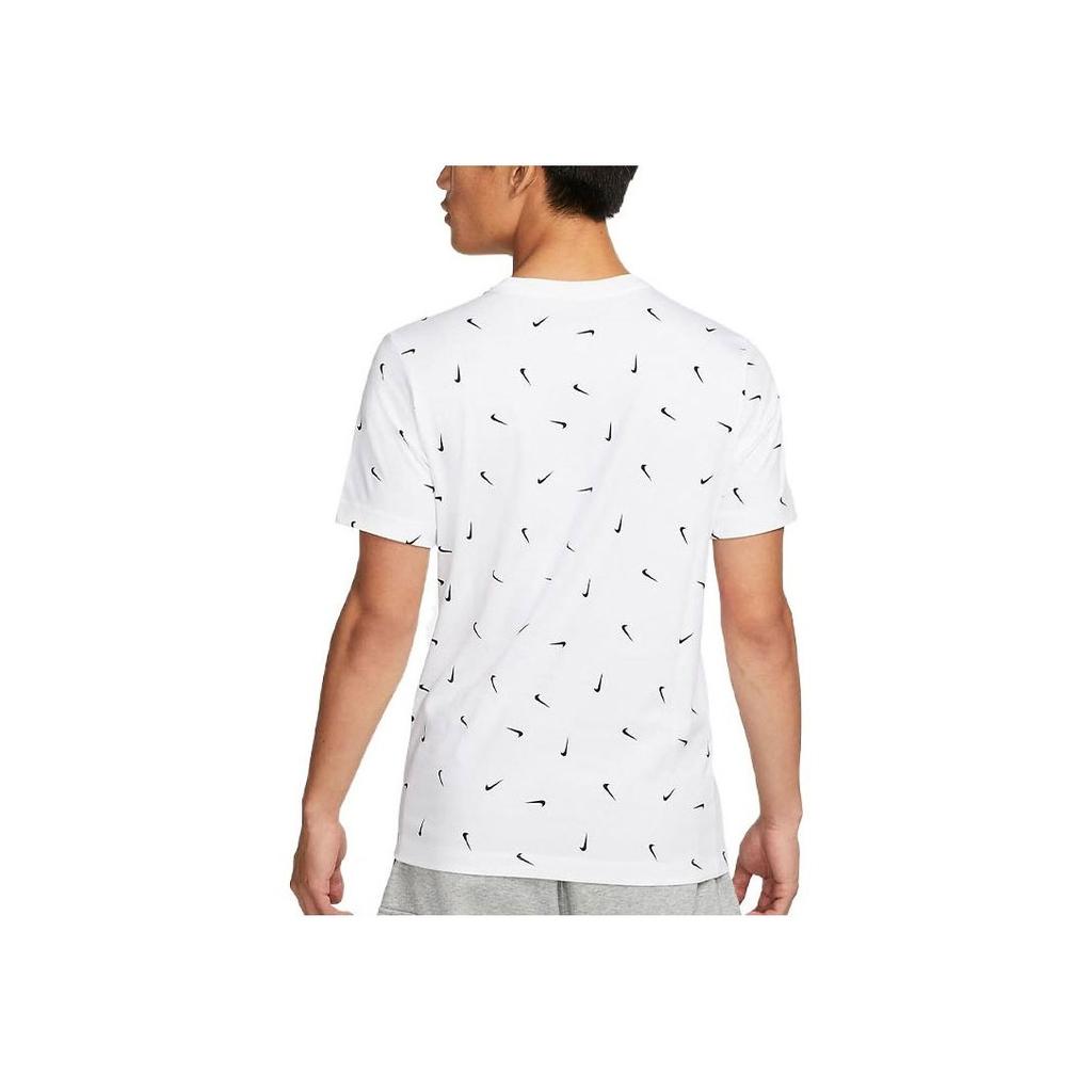 Nike Logo Print Rundhals Kurzarm T-Shirt Herren Oberteile Weiß DR7910-100