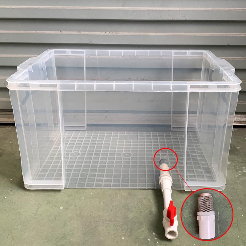 Turtle Tank with Drainage Hole - Transparent Breeding & Storage Box, Small/Large Size for Home Use