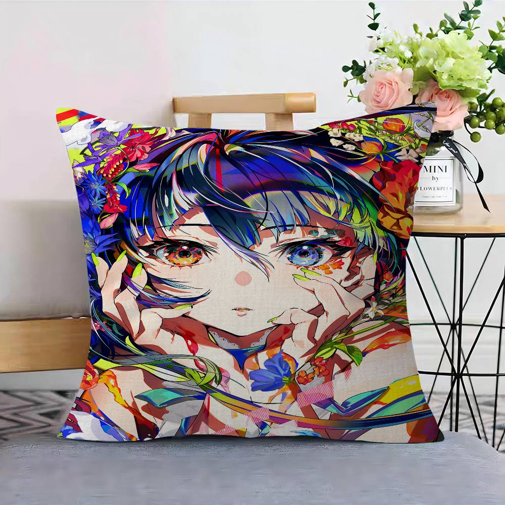 M-Mika Pikazo Artistic Pillow Cover Sofa Cushion Cover Home Room Decoration Children Gift