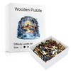 Wolf Wooden Puzzle In The Snow Forest Irregular Small Animal Pieces Flat Wooden Puzzle