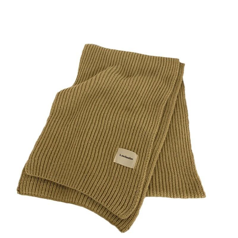 New Red Arctic Fleece Knitted Scarf Men's and Women's Winter Christmas Student Couple Thickened Wool Scarf Korean