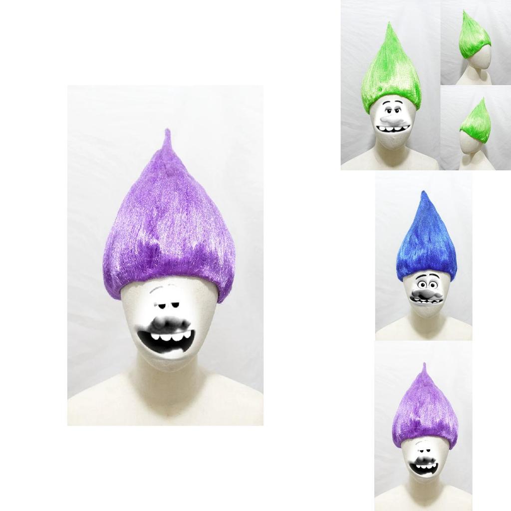 Trolls Cosplay Wig With Flame Style For Halloween Parties And Anime Costumes