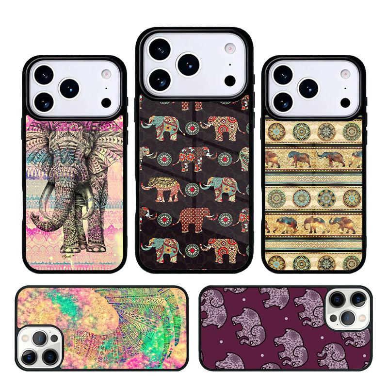 Aztec Floral Elephant Tribal Phone Case Cover for IPhone 11 12 13 14 15 16e 17 Pro Max Coque for IPhone 17 Air
