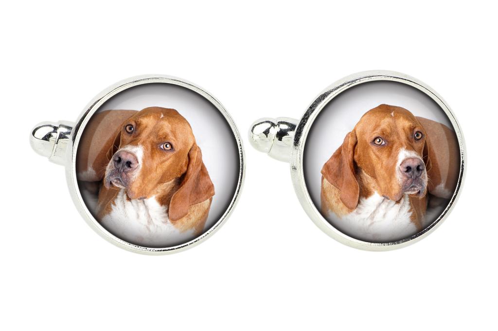 English Pointer I - cufflinks in a box, handmade jewelry, product of the Art-Dog brand