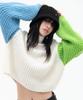 HIGH SCHOOL DISCO Alpaca Two-Color Half-Neck Overcropped Knit