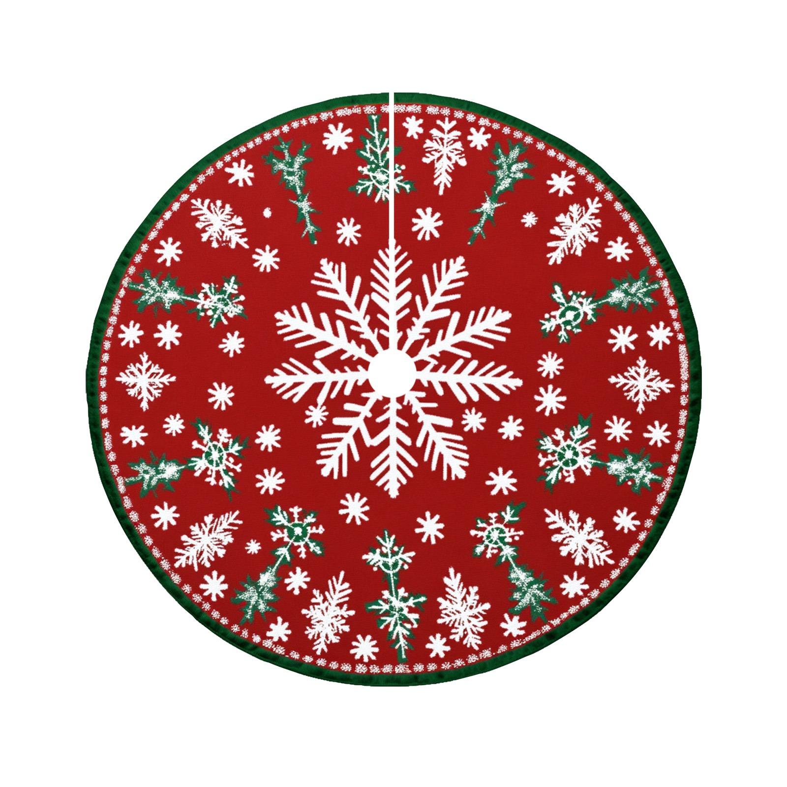 

90cm Christmas Cute Floral Tree Skirt Warm Atmosphere Floor Mat Decoration Rug One Size