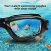 Men's Myopia Swimming Goggles Set with Cap & Earplugs: Transparent, HD, Waterproof, Anti-Fog