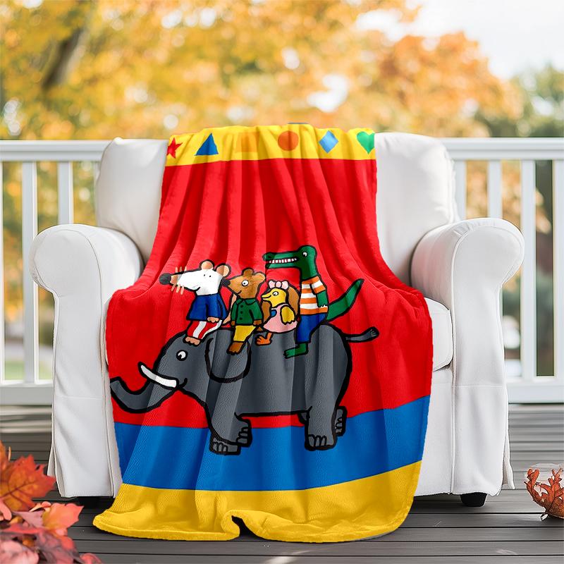 Maisy Mouse Theme Printed Blanket - Perfect for Couch, Bed, Travel & Outdoor Use | Machine Washable, Cozy & Durable.