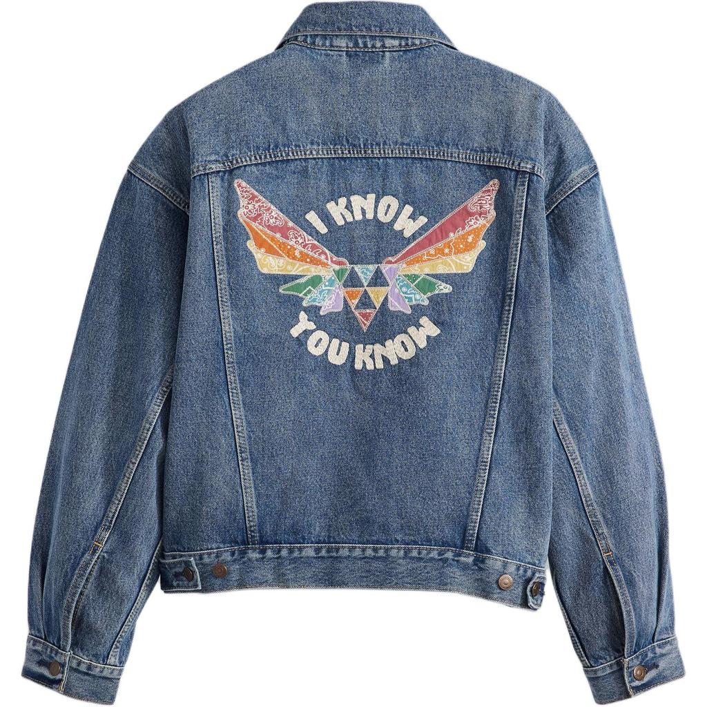 Levis Simple Comfortable Versatile Back Embroidered Long Sleeve Denim Jacket Unisex jackets 002FF-0000