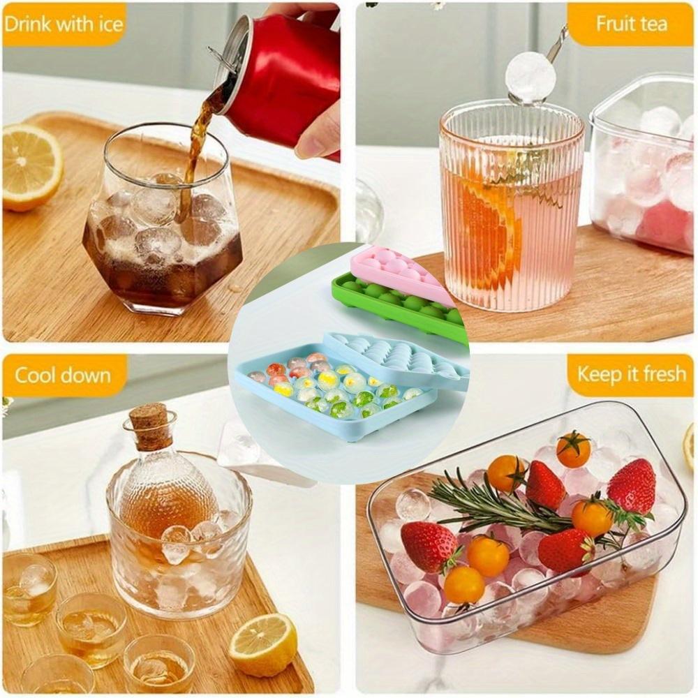 25 Grids Ball Ice Cube Mold Silicone with Cover Ice Storage Box Easy To Demould DIY Ice Ball Maker Grape Ball Handmade Soap Mold