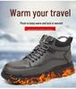 Men's 2025 Winter High-Top Cotton Leather Shoes - Warm, Non-Slip Casual Dad Shoes and Trendy Snow Boots.