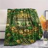 1Pc St.Patrick's Day Print Flannel Blanket, High Quality Comfortable for All Seasons, Home Decor, Warmth and Comfort, Perfect for Christmas Gifts W72