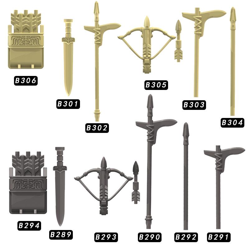 10Pcs Ancient Chinese Weapon Figurine Building Block Accessories Puzzle Assembly Children'S Toys