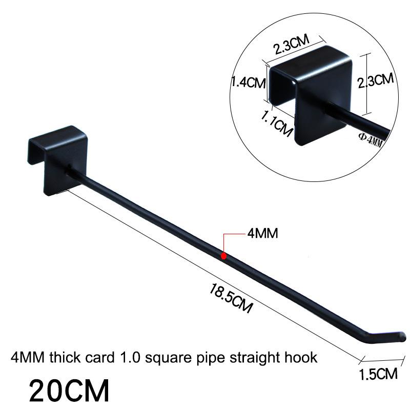 10PCS Retail Shop Peg Goods Display Shelf Supermarket Hanger Hooks Multi-Purpose Square Tube Rack Punch-free Hooks