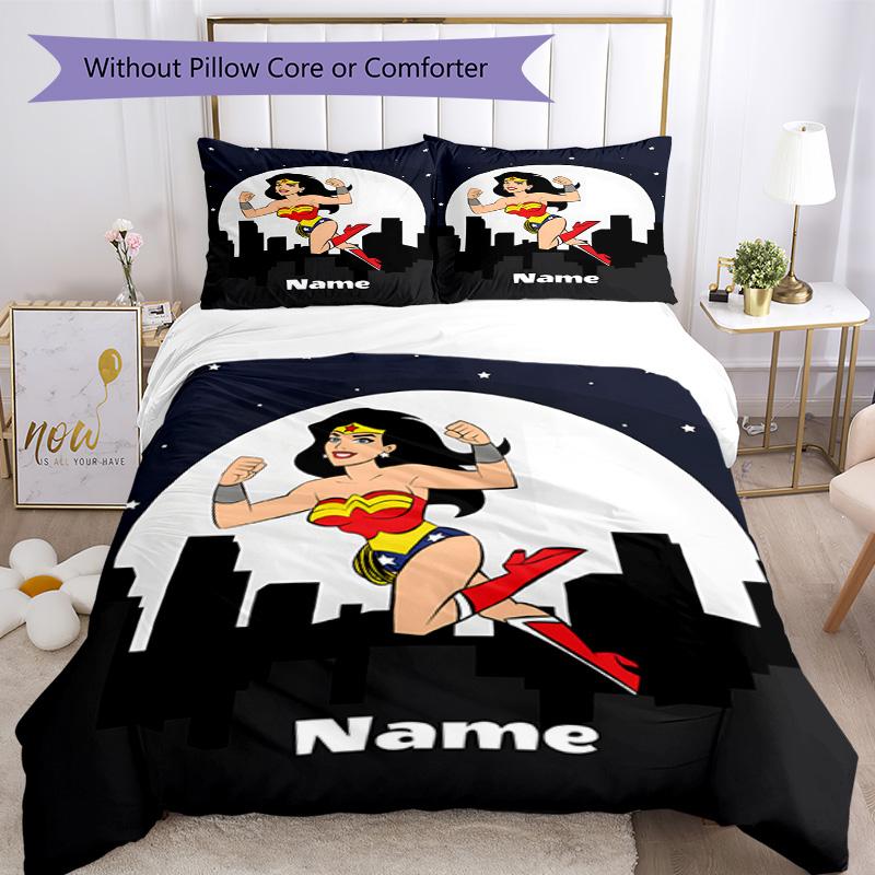 Warner Bros. Films (2) Customize Your Name Bedding Set Breathable Duvet Cover with Pillowcases Home Decoration Birthday Gift