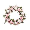 45CM Elegant Pink Peony Wreath Garland Floriation Decoration Hanging for Door Wedding Festival