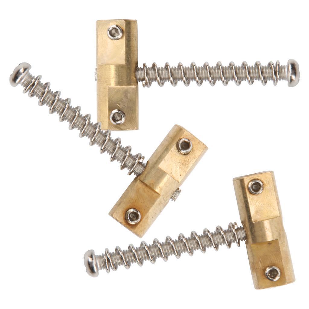 3Pcs Guitar Bridge Saddles Brass Recessed String Support Replacement for Stringed