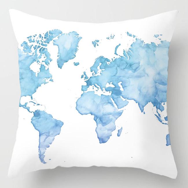 Modern Simple Blue Geometric Marble Pillowcase Home Sofa Pillowcase Pillowcase Pillowcase