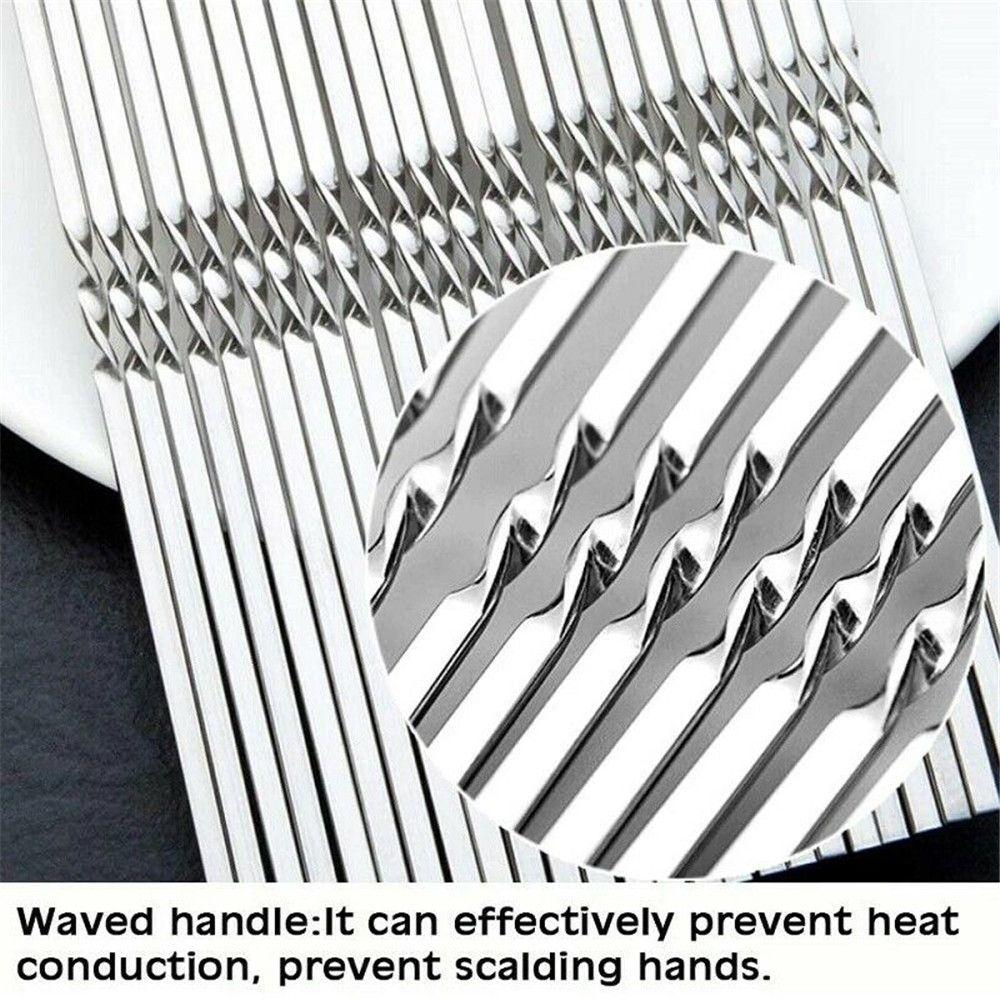 20pcs Long Kabob Flat Grilling Skewers Set Stainless Steel BBQ Skewers Metal BBQ Skewers BBQ Sticks