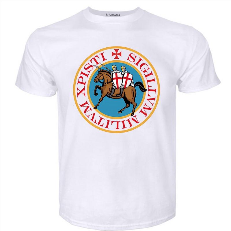Templar TShirt Knights Templar Seal Symbol T Shirt Graphic 100 Cotton Tee Shirt XXX Men Short Sleeve Classic Cute Tshirt S