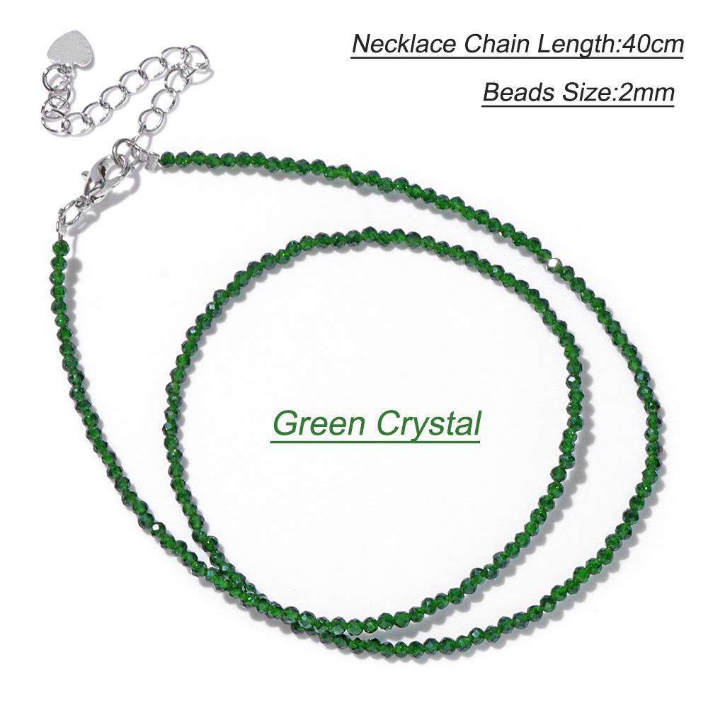 2mm Natural Crystal Beads Necklace Tiger Eye Stone Black Spinel Mix Quartzs Choker Clavicle Chains For Women Men Jewelry