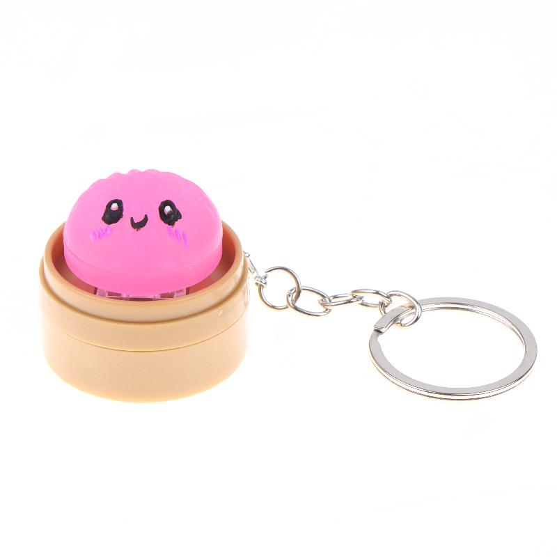 Portachiavi Spremibili Mini Panini al Vapore Carini Kawaii con Design Morbido Anti-Stress Perfetti per Decorazione Zaino Gadget per Feste Regali per Bambini