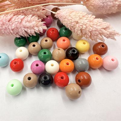 10mm 50PC Multicolor Solid Colored Acrylic Round Loose Beads for Jewelry Making DIY Bracelet Necklace Crafts Jewelry Accessory