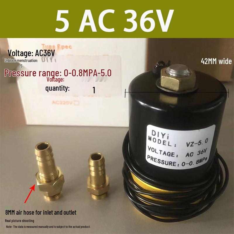 MIG/MAG & TIG Welder Solenoid: 220V, 12V Electromagnetic Gas Valve, 24V Electric Valve, 36V Argon Valve with Retaining Clip, 1.5